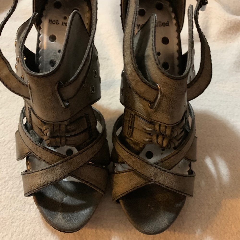 Slate Gray Studded Heels